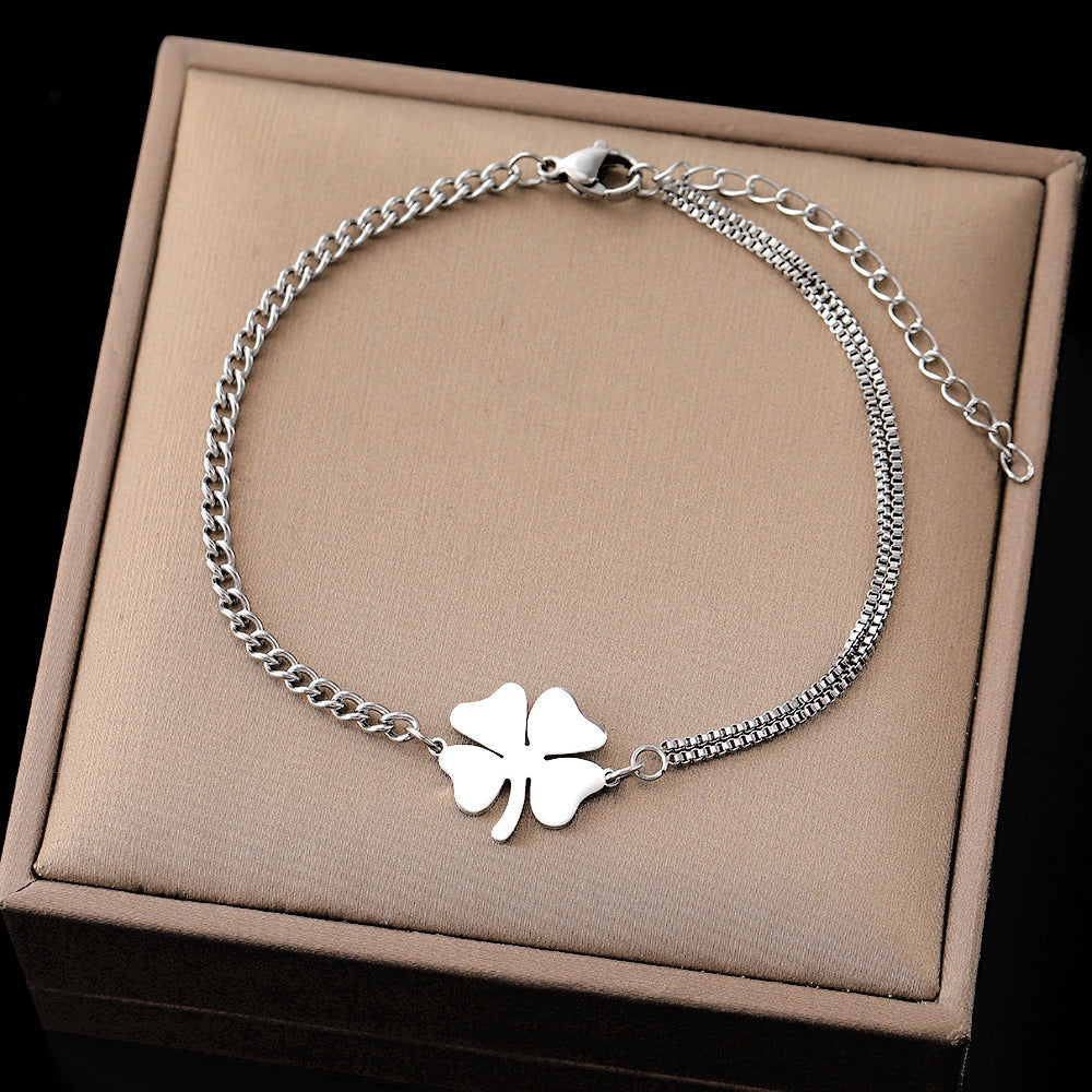 Love Four-leaf Clover Titanium Steel Bracelet Women's Jewelry