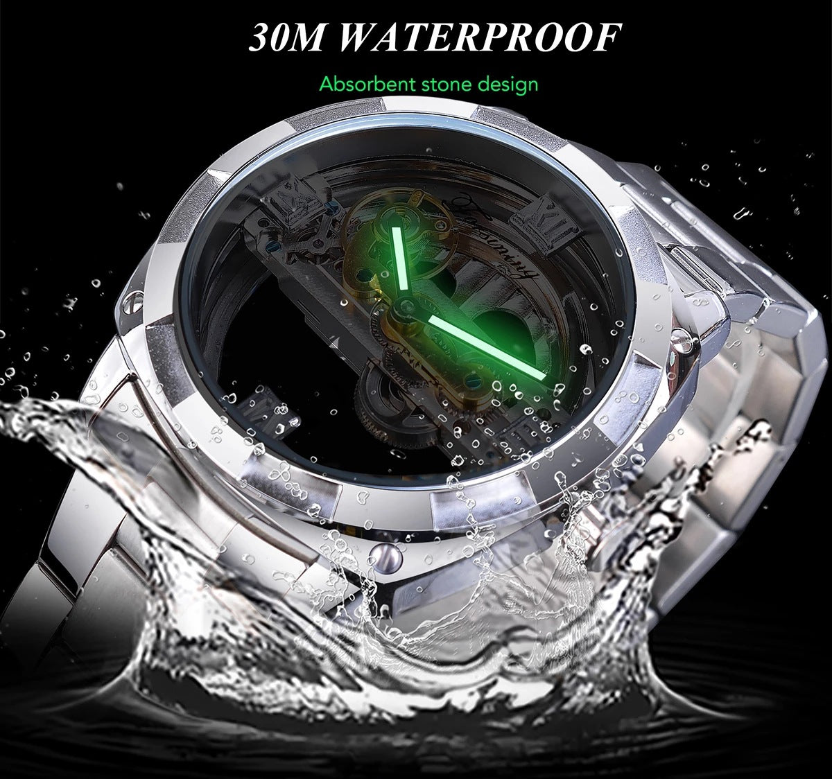 Men&amp;amp;amp;amp;#039;s Transparent Mechanical Watch (Waterproof)